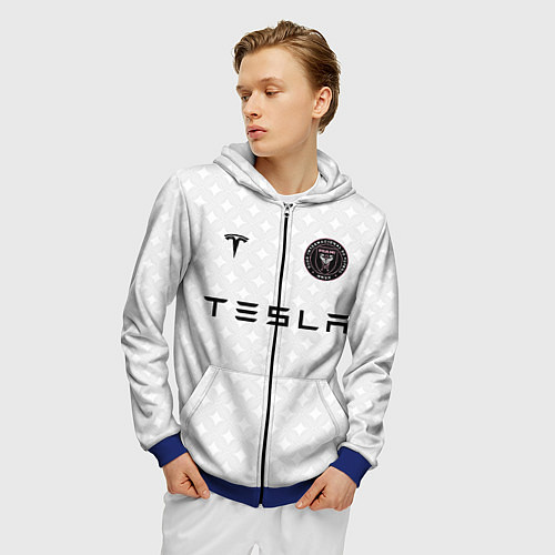 Мужская толстовка на молнии INTER MIAMI FC TESLA KIT / 3D-Синий – фото 3