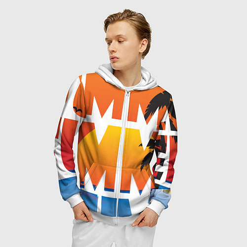 Мужская толстовка на молнии SUMMER TIME / 3D-Белый – фото 3