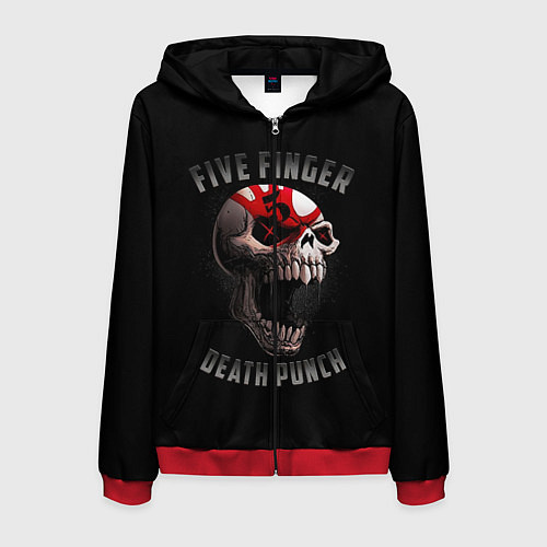 Мужская толстовка на молнии Five Finger Death Punch 5FDP / 3D-Красный – фото 1