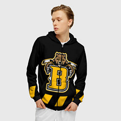 Толстовка 3D на молнии мужская BOSTON BRUINS, цвет: 3D-черный — фото 2