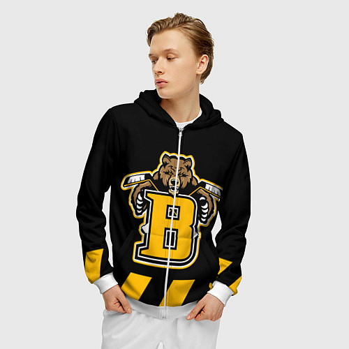 Мужская толстовка на молнии BOSTON BRUINS / 3D-Белый – фото 3