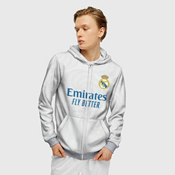 Толстовка 3D на молнии мужская Реал Мадрид форма 20212022, цвет: 3D-меланж — фото 2