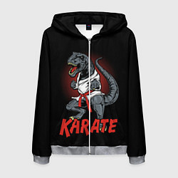 Толстовка 3D на молнии мужская KARATE T-REX, цвет: 3D-меланж