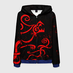 Толстовка 3D на молнии мужская ТАТУИРОВКА ДРАКЕНА, цвет: 3D-синий