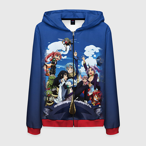 Мужская толстовка на молнии Мое перерождение в слизь / 3D-Красный – фото 1