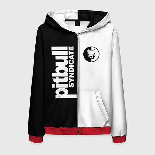 Мужская толстовка на молнии PITBULL SYNDICATE ПИТБУЛЬ / 3D-Красный – фото 1
