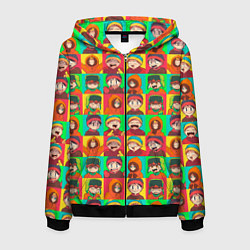 Толстовка 3D на молнии мужская Аниме Южный парк, цвет: 3D-черный