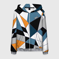 Толстовка 3D на молнии мужская Геометрический узор, цвет: 3D-меланж