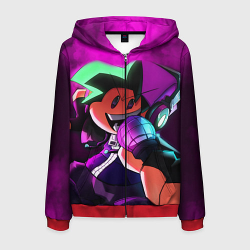 Мужская толстовка на молнии Бойфренд Boyfriend FNF / 3D-Красный – фото 1