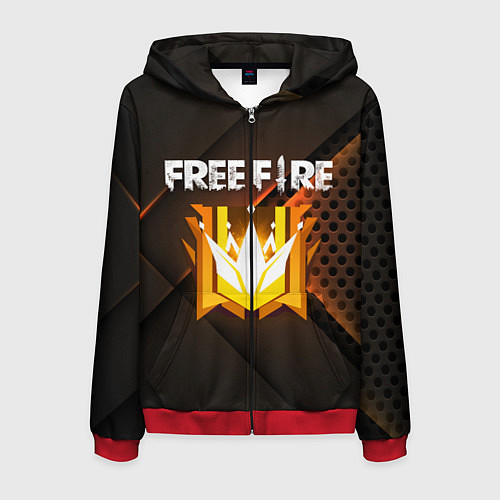 Мужская толстовка на молнии FREE FIRE GRAND MASTER / 3D-Красный – фото 1