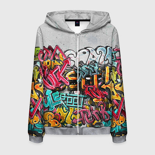 Мужская толстовка на молнии Graffiti on the wall / 3D-Меланж – фото 1