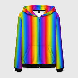 Толстовка 3D на молнии мужская Color gradient, цвет: 3D-черный