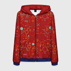 Толстовка 3D на молнии мужская Mathematics Geometry Geometric, цвет: 3D-синий