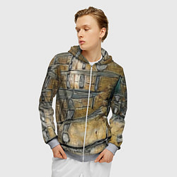 Толстовка 3D на молнии мужская Современное искусство, цвет: 3D-меланж — фото 2
