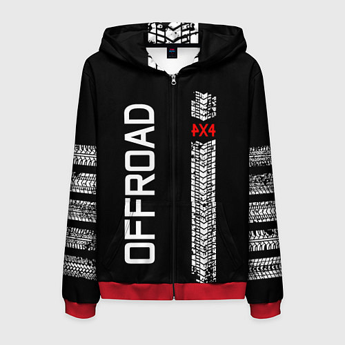 Мужская толстовка на молнии 4x4 / 3D-Красный – фото 1