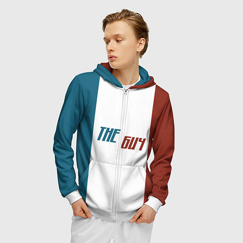 Мужская толстовка на молнии The БИЧ / 3D-Белый – фото 3