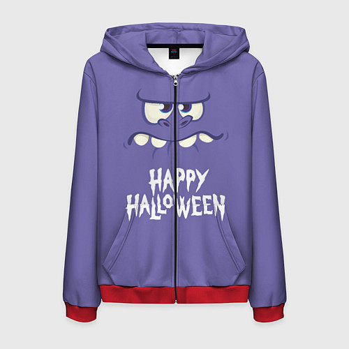 Мужская толстовка на молнии HAPPY HALLOWEEN / 3D-Красный – фото 1