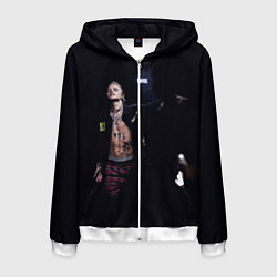 Толстовка 3D на молнии мужская Фараон на концерте, цвет: 3D-белый
