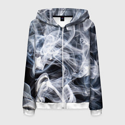Толстовка 3D на молнии мужская Графика дыма, цвет: 3D-белый