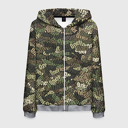 Толстовка 3D на молнии мужская Именной камуфляж Олег, цвет: 3D-меланж