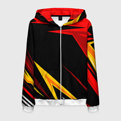 Толстовка 3D на молнии мужская Уникальные линии, цвет: 3D-белый