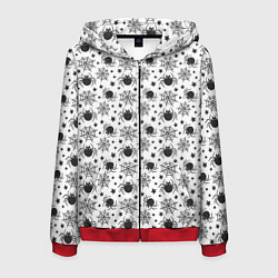 Толстовка 3D на молнии мужская Patern Halloween 9, цвет: 3D-красный