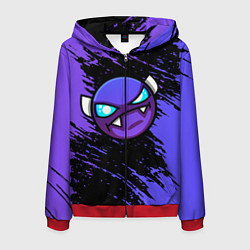 Толстовка 3D на молнии мужская Geometry Dash, цвет: 3D-красный