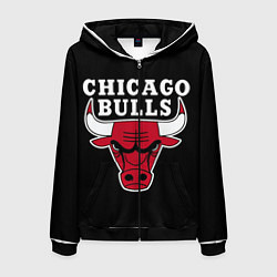 Толстовка 3D на молнии мужская B C Chicago Bulls, цвет: 3D-черный