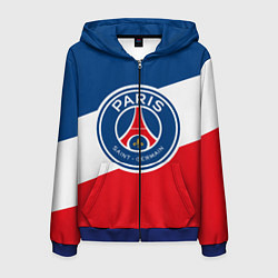 Толстовка 3D на молнии мужская Paris Saint-Germain FC, цвет: 3D-синий