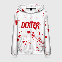 Толстовка 3D на молнии мужская Dexter logo Декстер брызги крови, цвет: 3D-белый