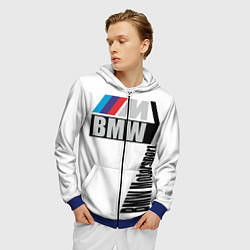 Толстовка 3D на молнии мужская BMW Motorsport, цвет: 3D-синий — фото 2