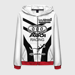 Толстовка 3D на молнии мужская Audi Quattro, цвет: 3D-красный