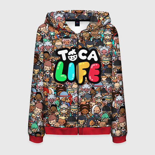 Мужская толстовка на молнии Toca Life / 3D-Красный – фото 1