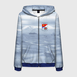 Толстовка 3D на молнии мужская Оротукан Без текста, цвет: 3D-синий