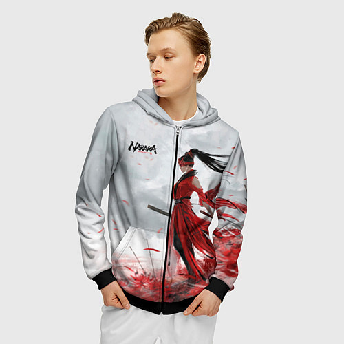 Мужская толстовка на молнии Naraka BP / 3D-Черный – фото 3