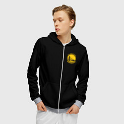 Толстовка 3D на молнии мужская GOLDEN STATE WARRIORS BLACK STYLE, цвет: 3D-меланж — фото 2