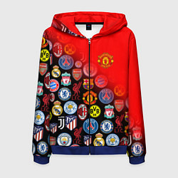 Толстовка 3D на молнии мужская МАНЧЕСТЕР ЮНАЙТЕД FCMU, цвет: 3D-синий