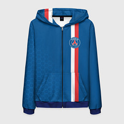 Толстовка 3D на молнии мужская PSG SPORT STRIPES UNIFORM, цвет: 3D-синий