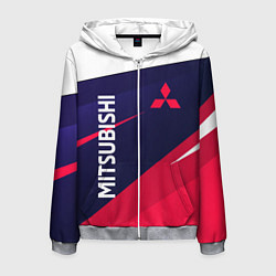 Толстовка 3D на молнии мужская MITSUBISHI ТРИКОЛОР, цвет: 3D-меланж
