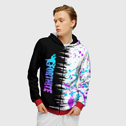 Толстовка 3D на молнии мужская FORTNITE ФОРНТАЙТ, цвет: 3D-красный — фото 2