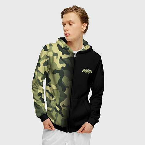 Мужская толстовка на молнии ARMA 3 MILITARY / 3D-Черный – фото 3
