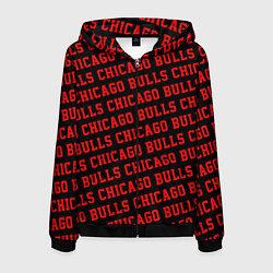 Толстовка 3D на молнии мужская Чикаго Буллз, Chicago Bulls, цвет: 3D-черный