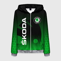 Толстовка 3D на молнии мужская SKODA SPORT GRADIENT ШКОДА СПОРТ, цвет: 3D-меланж