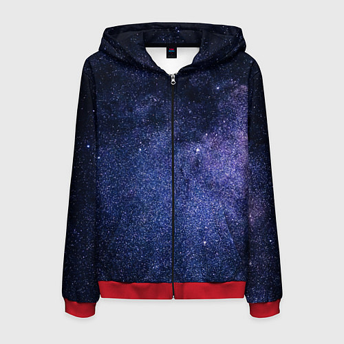 Мужская толстовка на молнии Night sky / 3D-Красный – фото 1