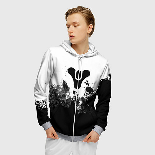 Мужская толстовка на молнии Дестени за гранью света / 3D-Меланж – фото 3