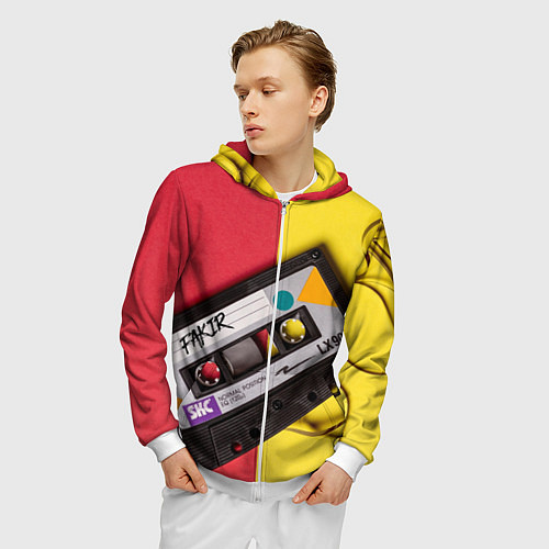 Мужская толстовка на молнии FULL OLD DCHOOL / 3D-Белый – фото 3