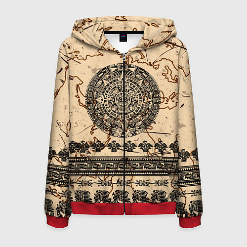 Мужская толстовка на молнии AztecsАцтеки / 3D-Красный – фото 1