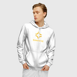 Толстовка 3D на молнии мужская Crypto banana, цвет: 3D-белый — фото 2