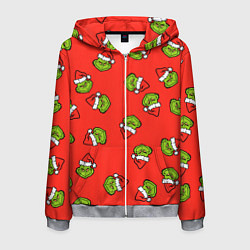 Толстовка 3D на молнии мужская Гринч Похититель Рождества, цвет: 3D-меланж