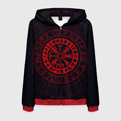 Толстовка 3D на молнии мужская Красный Вегвизир, цвет: 3D-красный